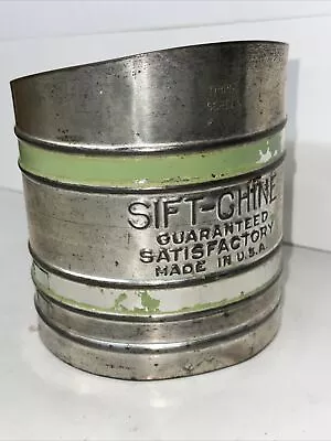 Vintage Foley Sift-Chine Flour Sifter Triple Screen Pale Green Bands • $6.95