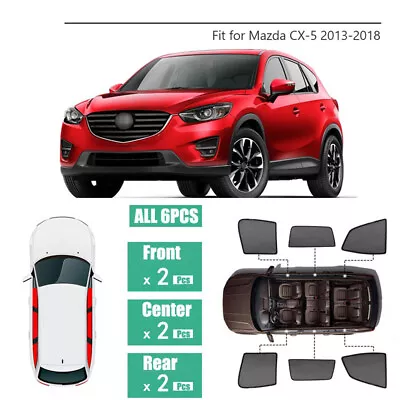 6pcs Side Windows Magnetic Sun Shade UV Ray Blocking Mesh Fit For Mazda CX-5 13+ • $149.59