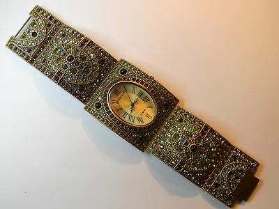 Fine Heidi Daus Gemstone Ladies Quartz Bracelet Watch - New Battery - Runs Great • $39