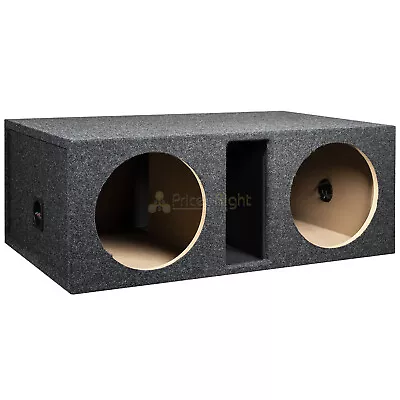 Dual 10  Ported Subwoofer Box Enclosure 3/4  MDF Vented Sub Box RI Audio Carpet • $99.95