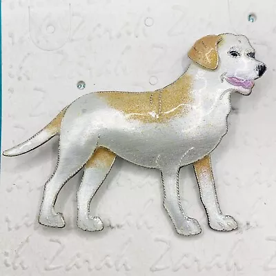 Zarah Sterling Silver 925 Enamel Dog Animal Brooch Pin • $10