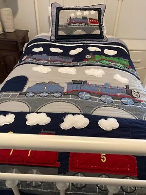 Pottery Barn Kids Thomas The Train Twin Quilt Sham Set.  Very Nice Condition! • $168