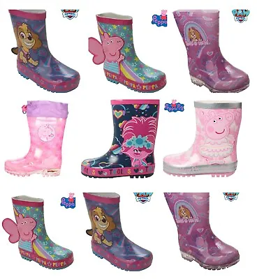 Girls Official Character Wellies Wellington Rain Snow Welly Boots Kids Size 5-2 • £16.95