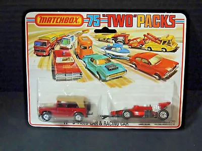 Matchbox Superfast Twin Pack TP-9 Field Car & Racing Car On Trailer New In Pack • $119.95
