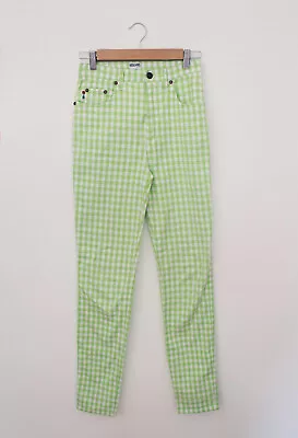 Vintage Moschino Green And White Gingham Jeans • $68.38