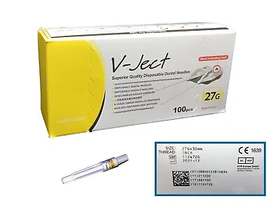 Vericom V-Ject Plastic Hub Disposable Dental Needles 27ga Long Or 30ga Short • $14.95