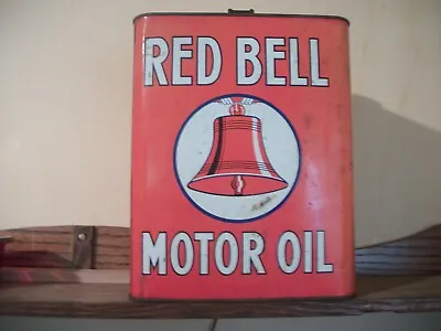 $75 • Buy Vintage Red Bell Motor Oil Can-2-gallon-sico Co Mount Joy Pa