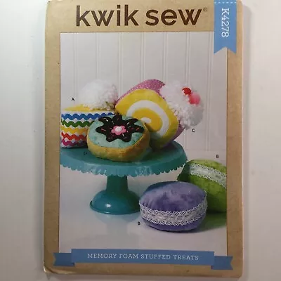 KwikSew 4278 Cushion Cake Toy Doughnut Macaron Play Food New Uncut Pattern • £12.50