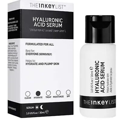 The Inkey List Hyaluronic Acid Serum Hydrate & Plump  30ml Brand New & Boxed • £8.99