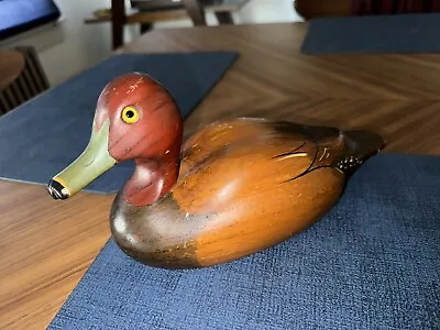 Drake Redhead Wooden Duck H. HEAP III Signed Prop The Decoy Shop Freeport Maine • $34.99