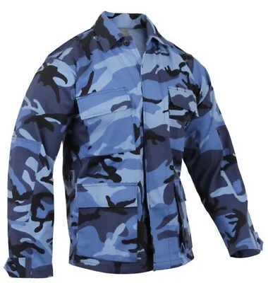 Rothco BLUE CAMO BDU  SHIRT JACKET STYLE-8882 SZ:L NWT RARE FIND HARD TO FIND • $38.24