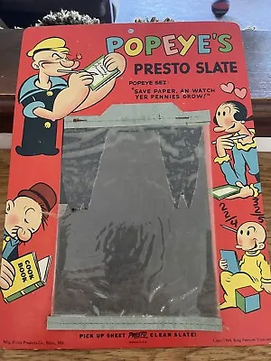 Vintage 1944 POPEYE OLIVE WIMPY SWEAT PEA Preston Magic Slate Collectible Toy • $15