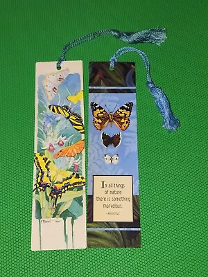 Lot Of 2 Vintage 1992 Quality Artworks Bookmarks With Tassel Butterflies • $15