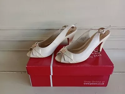 Wallis Sling Back Shoes  Cream Patent Design Size 3 Vgc  • £10