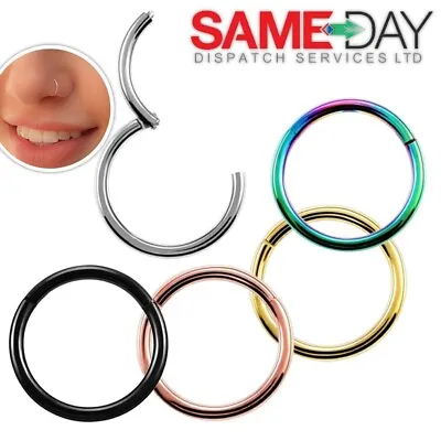 £1.39 • Buy SURGICAL STEEL NOSE RING Hoop Lip Ear Face Fake Septum Helix Small Body Piercing