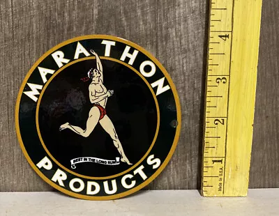 Marathon Products Thick Metal Magnet Station Sales Service Gas Oil Sign Runner • $25