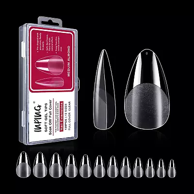 £8.38 • Buy INPING Soft Gel Full Cover Nail Tips, 120PCS Medium Almond Nail Extensions Clear