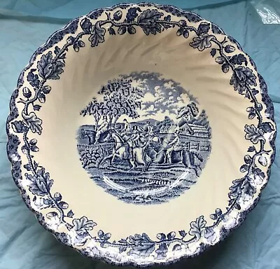 Fox Hunt Hunting Myotts Serving Bowl Blueware Transfer • $29.99