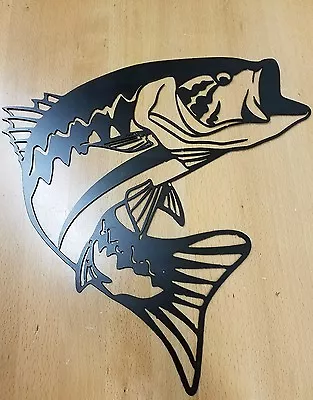 Bass Metal Wall Art Plasma Cut Decor Fish Fishing  Gift Idea Fish Crappie • $50.99