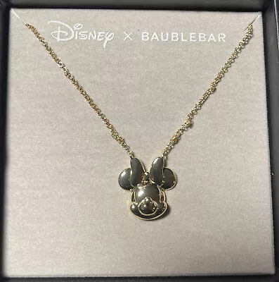 Disney X Baublebar Minnie Mouse Head Gold Plated Pendant Necklace FREE SHIPPING • $20