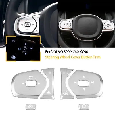 Chrome Car Steering Wheel Button Trim Cover For VOLVO XC60 XC90 S60 S90 V60 V90 • $31.69