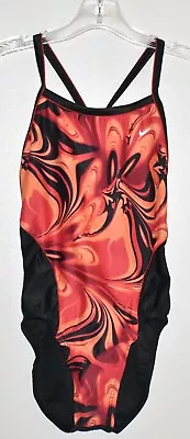 Nike Women's Black Colorful One-Piece Swimwear Bathing Suit Size (6) • $14.99