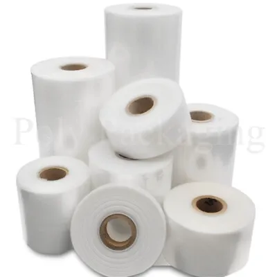 LAYFLAT TUBING 4  Wide(250 Gauge)Clear Polythene Rolls(102mmx335m) • £26.30