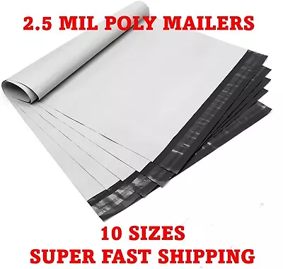 Poly Mailers Shipping Envelopes Self Sealing Plastic Mailing Bags 2.5 Mil White • $338.50