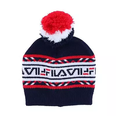 New Fila Adult Knit Logo Winter Beanie Hat With Pom • $9.76