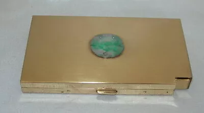 VOLUPTE Gold Metal Compact Case W/ Mirror Powder & Cigarette Lipstick W/JADE  • $179.97