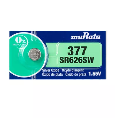 1 X SONY / MURATA SR626SW 377 AG4 SILVER OXIDE 1.55V WATCH BATTERY • $2.70