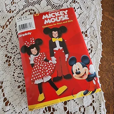 Mickey Minnie Mouse Childrens Costume Simplicity Pattern 0615 NEW Disney 2000  A • $12