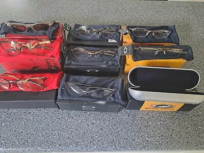 NEW OAKLEY Vintage Eyeglasses LOT X8   RARE!!!!   (plus 1 Metal Vault Case) • £300