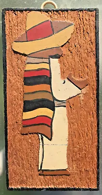 Vintage 1930s Folk Art Carved Wood Painting Mexican Man Outsider Billy Schulz • $60