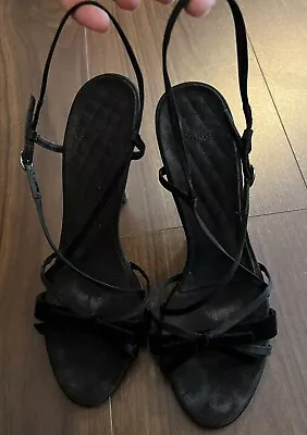 Zara Black Strappy Sandal Heels 40 • $19