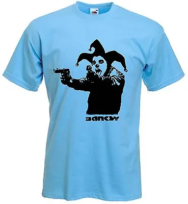 BANKSY CLOWN WITH PISTOLS T-SHIRT -  Guns Insane - Choice Of 9 Colours S-XXXL • £12.95