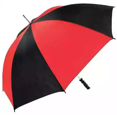 Windproof Golf Umbrella | Twin Coloured Canopy  Red/Black • £17.99
