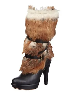 New $495 UGG Australia Women's FOXLEY Lamb Fur Boots Shoes US 6 M Black • $298.99