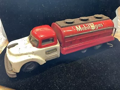 Vintage 1950's Japan FORD Mobil Gas Pegasus Tin Litho Friction Tanker Toy • $23.50