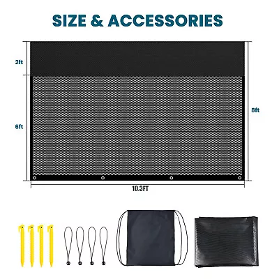 8' X 10'3''FT RV Awning Accessories Side Sun Shade Screen For Camper Sunshade • $71.36