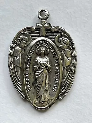 Vintage Sacred Heart Of Jesus & Our Lady Of Mount Carmel Religious Medal • $20
