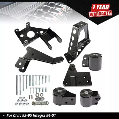 Black Engine Swap Mounts For Civic 92-95 Integra 94-01 K Series Swap K20 K24 62A • $108.88