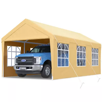 Quictent Beige Heavy Duty Carport 10'x20' Outdoor Car Shelter Garage Shed Canopy • $239.99