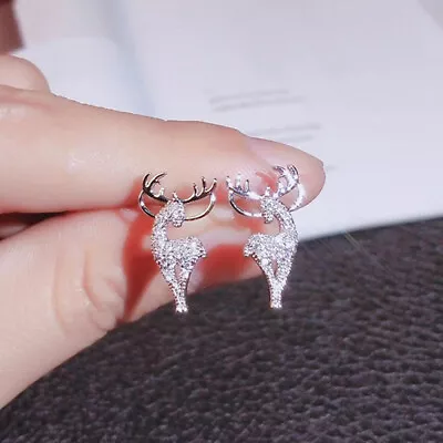 Cute Elk Jewelry 925 Silver Filled Stud Earring Cubic Zircon Women Party Gift • $1.95