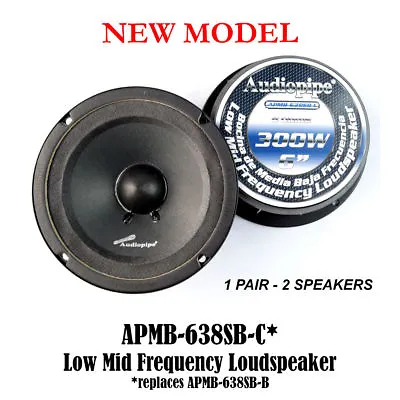 2 Pcs 6  Sealed Back Speakers Car Audio Stereo Audiopipe APMB-638SB-C (1-Pair) • $56.95