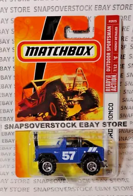 2009 Matchbox Satin Blue '72 Ford Bronco Outdoor Sportsman #7/12 Mbx #95 Vhtf • $14.95