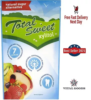 Total Sweet 100% Natural Xylitol 1kg Low GI Sugar Gluten Free Sweetener Diabetic • £16.83