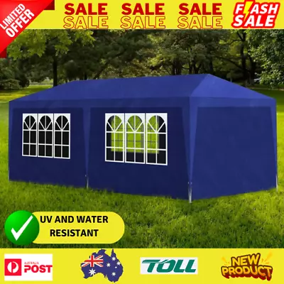 Party Tent Canopy 3x6m Outdoor Gazebo With Side Panels Garden Marquee Shelter • $195.70