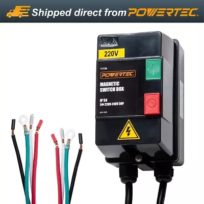 POWERTEC 71739 3-Phase Magnetic Switch Box 220-240V 3 HP UL Approved • $139.99