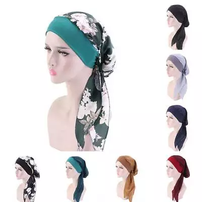Women Muslim Silk-Like Cancer Chemo Hat Hijab Hair Loss Head Scarf Turban Wrap • £4.91